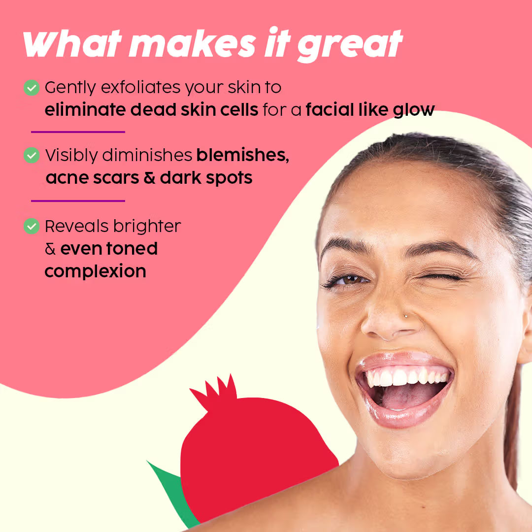 PLIX Pomegranate Peeling Solution For Glowing & Even Toned Skin with 25% AHA + 2% BHA + 5% PHA (30ml)