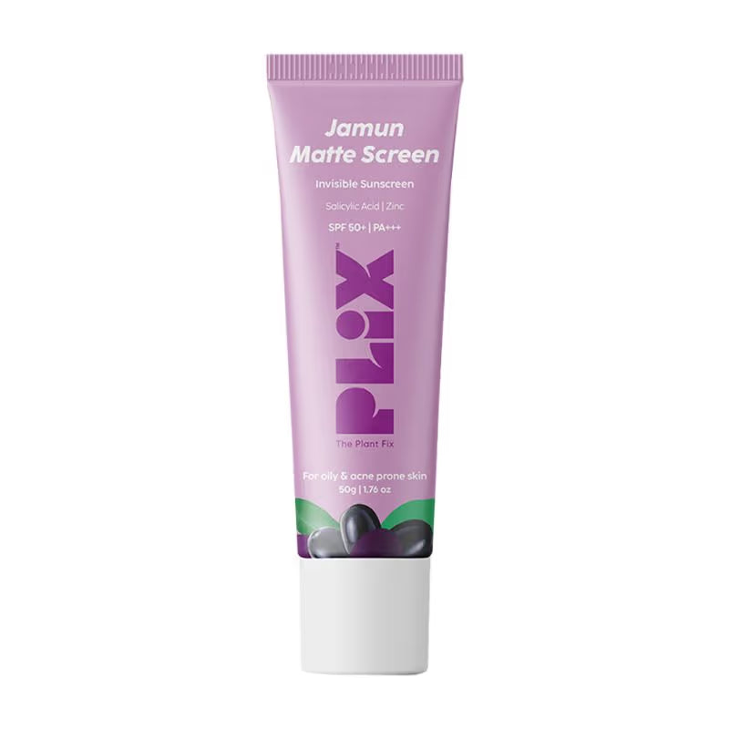Plix 0.1% Salicylic Acid Jamun Mattifying Lightweight Sunscreen SPF50+ PA+++ UVA, UVB Shield