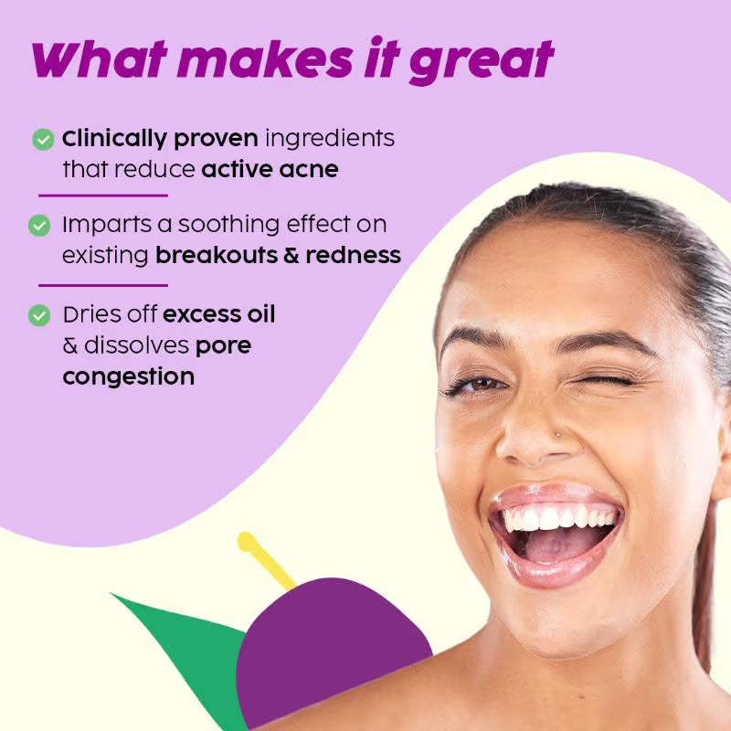 Plix 0.5% Salicylic Acid Jamun Face Wash Cleanser For Active Acne & Oil Control, Acne Breakouts (100ml)