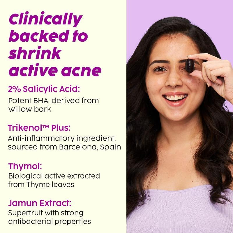 Plix 2% Salicylic Acid Acne Spot Corrector Gel For Reducing Active Acne, Controls Oil and Acne Scars (15 g)