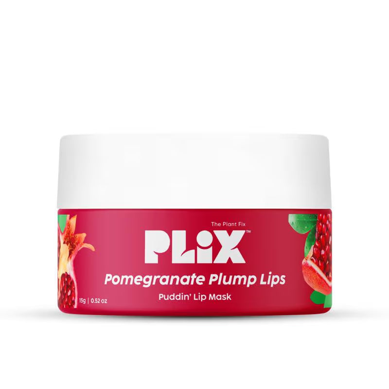Plix Pomegranate Plump Lips Puddin’ Mask for Dry Lips With Chiuri Butter + Vit C, Lightens Dark Lips (15 g)