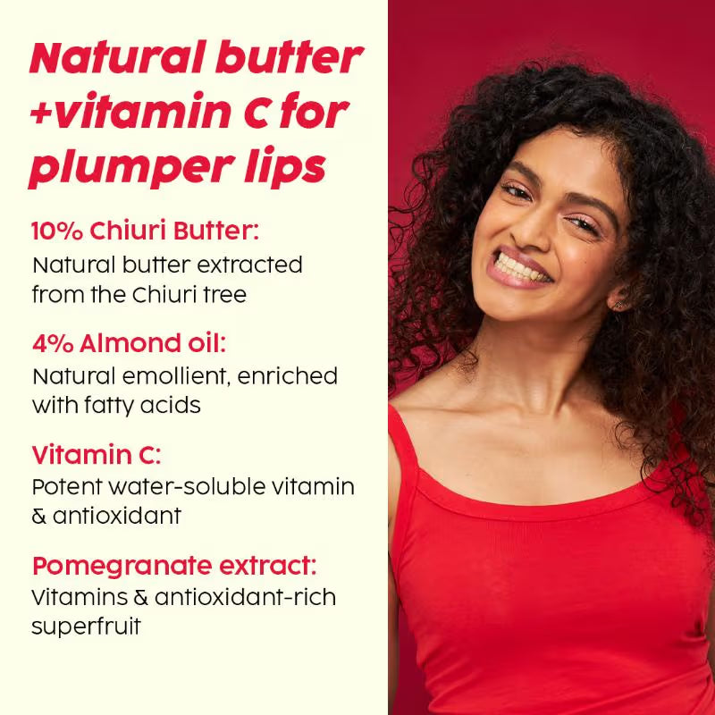 Plix Pomegranate Plump Lips Puddin’ Mask for Dry Lips With Chiuri Butter + Vit C, Lightens Dark Lips (15 g)