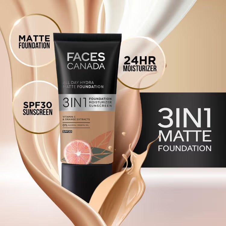 Faces Canada 3 In 1 All Day Hydra Matte Foundatio