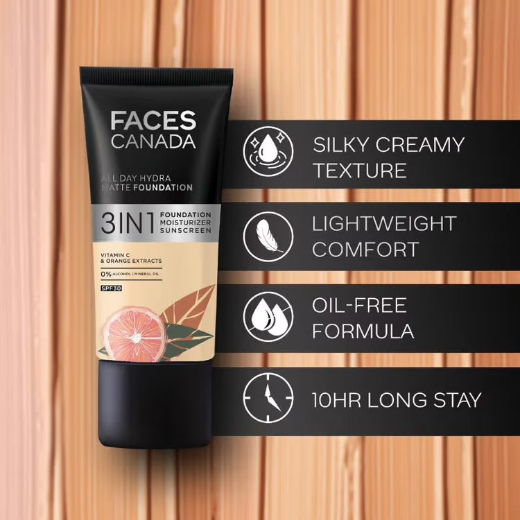 Faces Canada 3 In 1 All Day Hydra Matte Foundatio