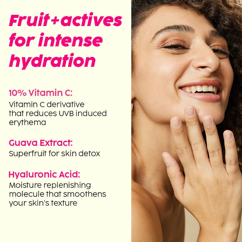 PLIX 10% Vitamin C Guava Face Serum for Skin Brightening & Even tone with Hyaluronic acid & Pentavitin (20ml)