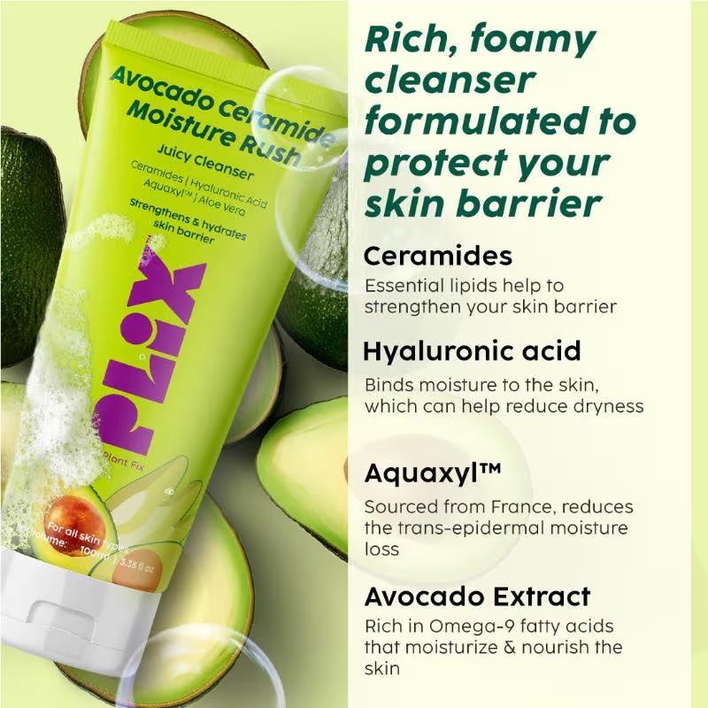 Plix Avocado Ceramide Moisture Rush Juicy Cleanser (100ml)