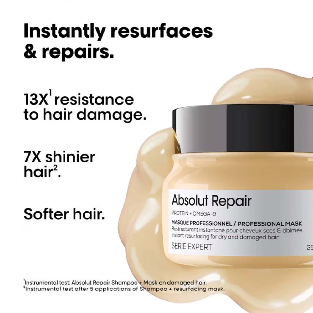 L'OREAL PROFESSIONNEL Absolut Repair Mask For Dry and Damaged Hair with Protein & Omega 9 (250 ml)