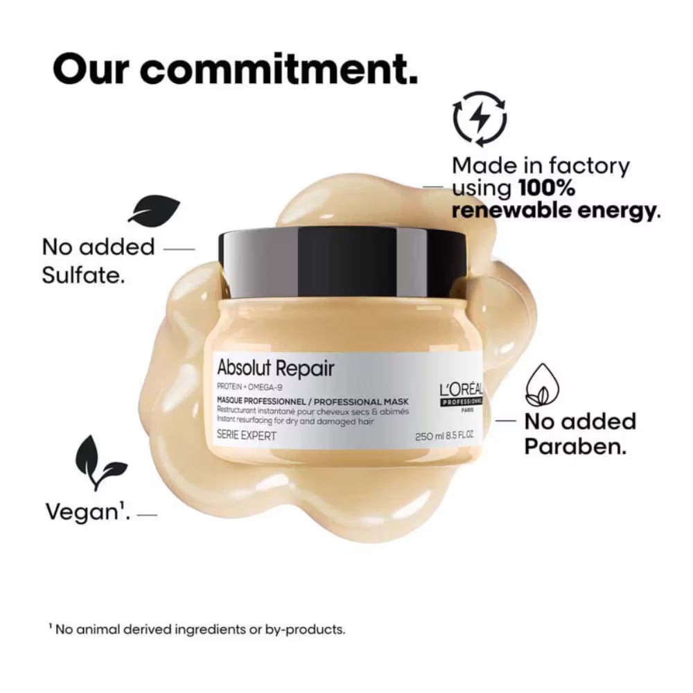 L'OREAL PROFESSIONNEL Absolut Repair Mask For Dry and Damaged Hair with Protein & Omega 9 (250 ml)