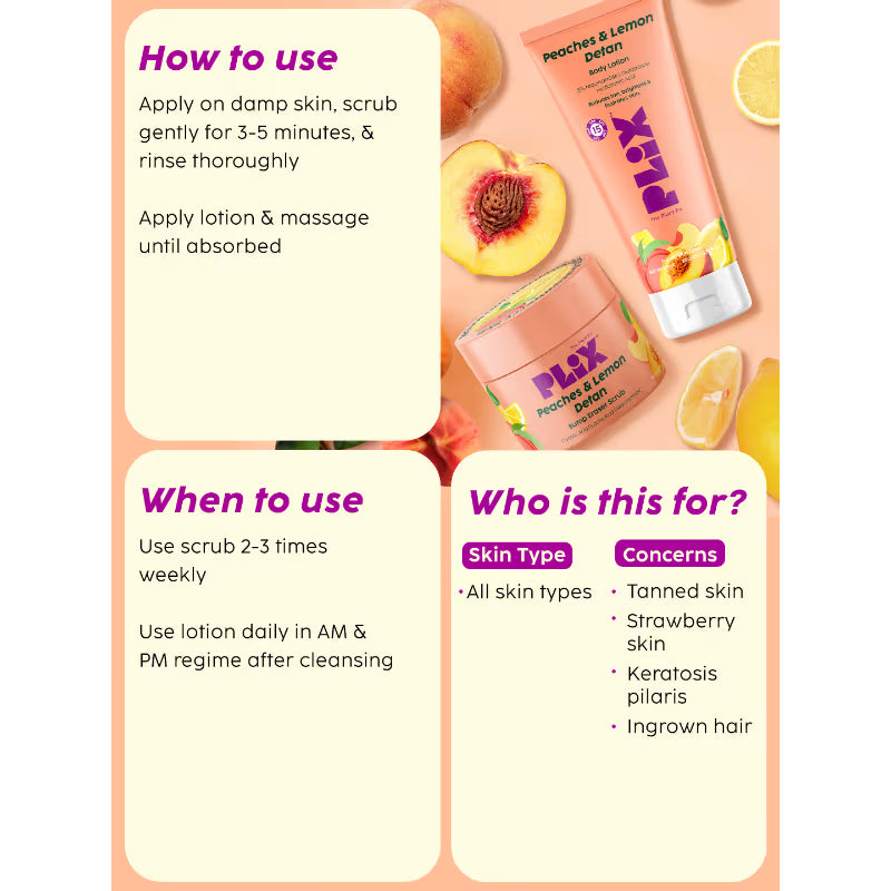 Plix Peaches & Lemon Detan Bump Eraser Scrub (200 g)