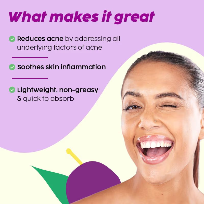 PLIX 2% Niacinamide Jamun Moisturizer to Reduce Pimples for Oily & Acne Prone Skin, With Witch Hazel (30g)