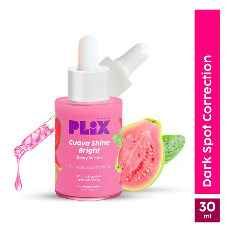 Plix Guava Shine Bright Dewy Serum with 3% Glycolic Acid & Vitamin C (30ml)