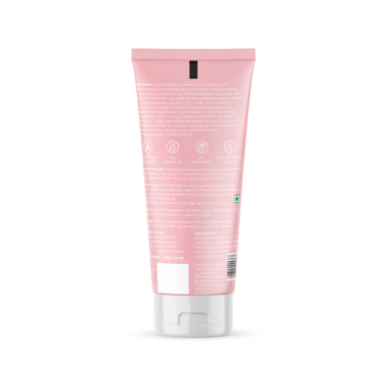 PLIX SPF 50+ Guava Glow Invisible Sunscreen Gel For UV A, UV B Protection with Ceramides and Vit C (50g)