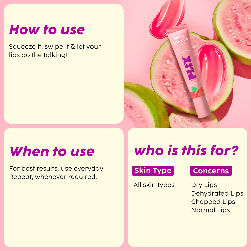 Plix Guava Glowy Lip Tinted Balm (10g)