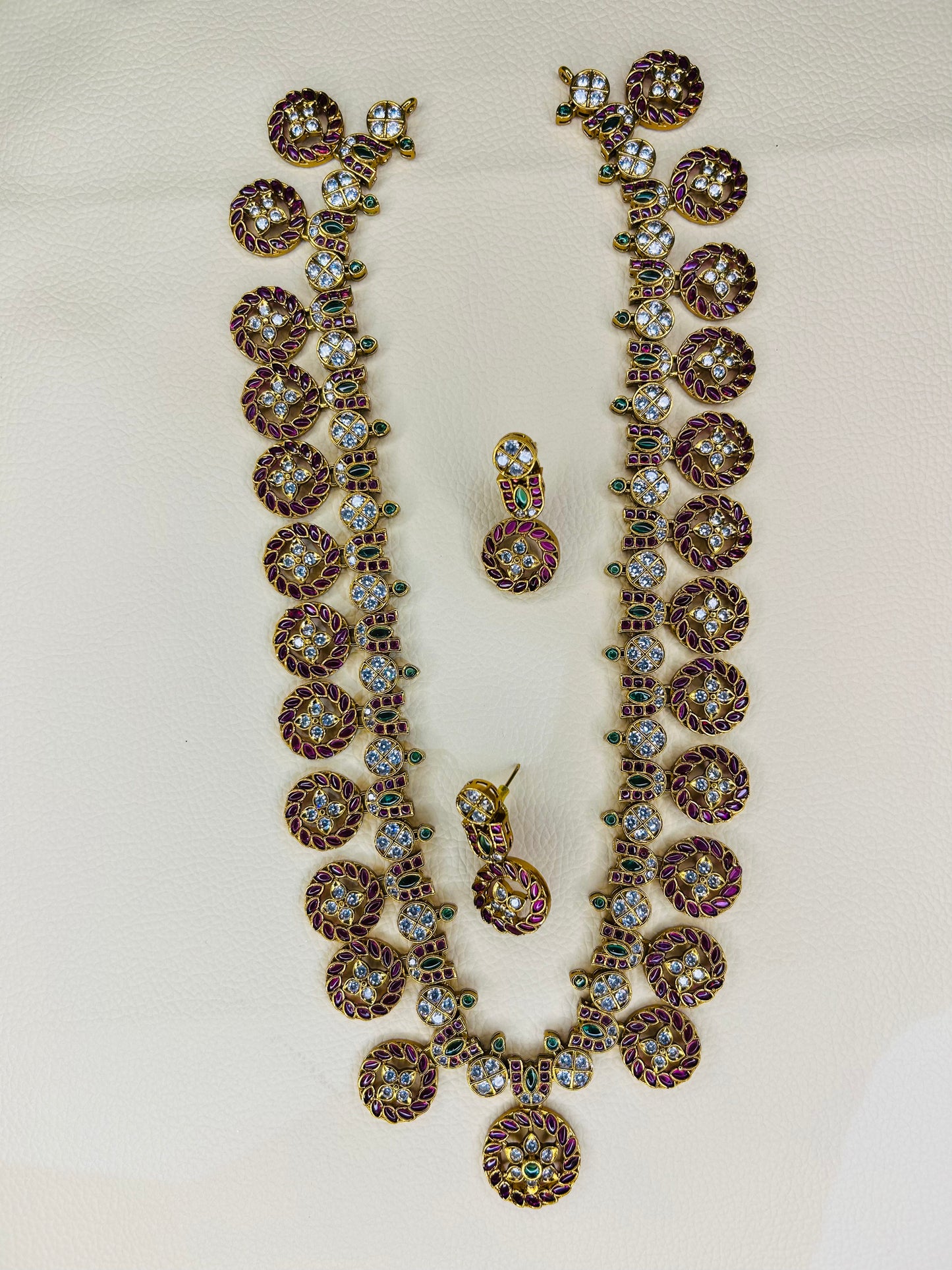 Royal Jadau Kundan AD Polki Necklace Set"