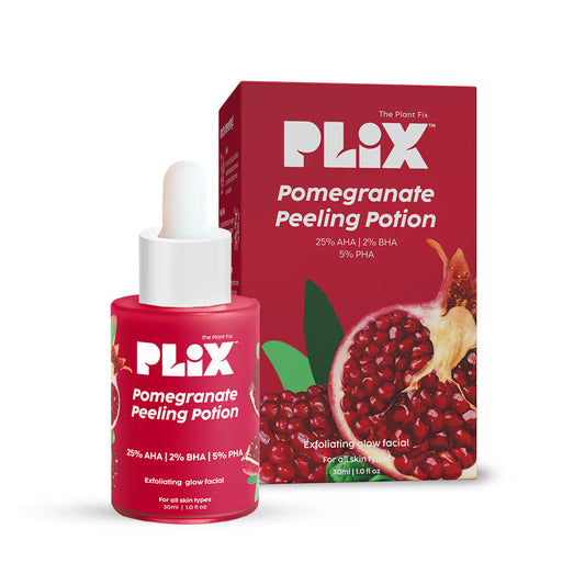 PLIX Pomegranate Peeling Solution For Glowing & Even Toned Skin with 25% AHA + 2% BHA + 5% PHA (30ml)