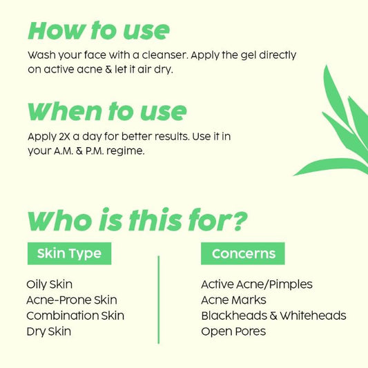 Plix 2% Salicylic Acid Acne Spot Corrector Gel For Reducing Active Acne, Controls Oil and Acne Scars (15 g)