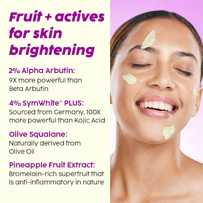 Plix 2% Alpha Arbutin Pineapple Moisturizer With SymWhite PLUS For Hyperpigmentation & Dark Spots (30g)