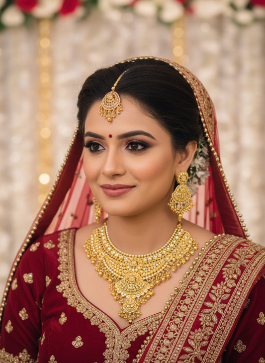 Classic Bridal Gold Plated Necklace Set